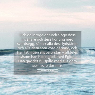 Picture 05 - Josua 10:37 SV1917 - Och de intogo det och slogo dess invånare och - Bible Verse Picture