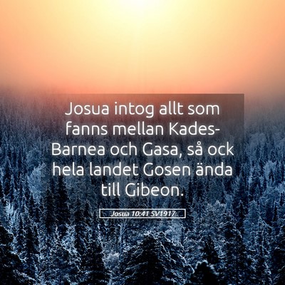 Picture 05 - Josua 10:41 SV1917 - Josua intog allt som fanns mellan Kades-Barnea - Bible Verse Picture