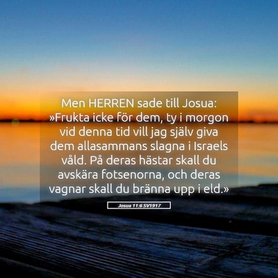 Picture 05 - Josua 11:6 SV1917 - Men HERREN sade till Josua: »Frukta icke för - Bible Verse Picture