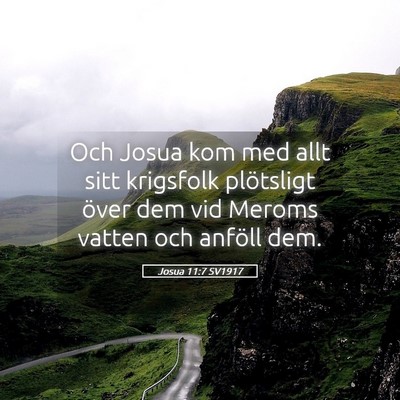 Picture 05 - Josua 11:7 SV1917 - Och Josua kom med allt sitt krigsfolk plötsligt - Bible Verse Picture