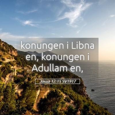 Picture 05 - Josua 12:15 SV1917 - konungen i Libna en, konungen i Adullam - Bible Verse Picture