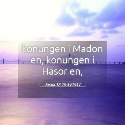 Picture 05 - Josua 12:19 SV1917 - konungen i Madon en, konungen i Hasor - Bible Verse Picture