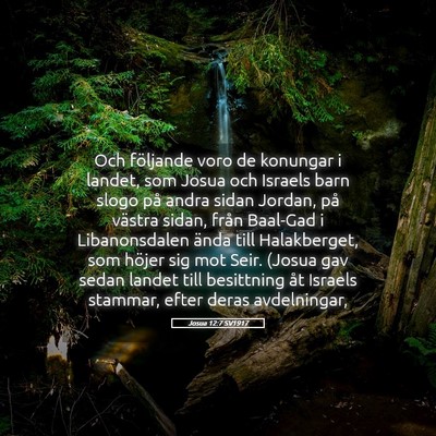 Picture 05 - Josua 12:7 SV1917 - Och följande voro de konungar i landet, som - Bible Verse Picture