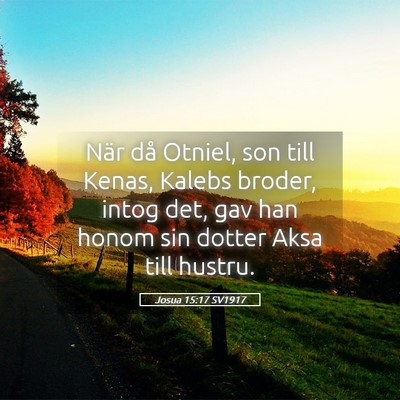 Picture 05 - Josua 15:17 SV1917 - När då Otniel, son till Kenas, Kalebs broder, - Bible Verse Picture