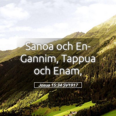 Picture 05 - Josua 15:34 SV1917 - Sanoa och En-Gannim, Tappua och - Bible Verse Picture