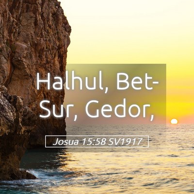 Picture 05 - Josua 15:58 SV1917 - Halhul, Bet-Sur, - Bible Verse Picture