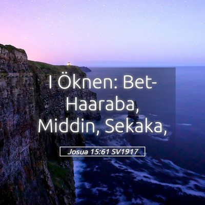 Picture 05 - Josua 15:61 SV1917 - I Öknen: Bet-Haaraba, Middin, - Bible Verse Picture