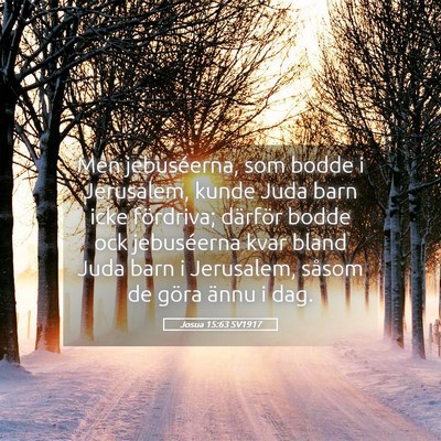 Picture 05 - Josua 15:63 SV1917 - Men jebuséerna, som bodde i Jerusalem, kunde - Bible Verse Picture