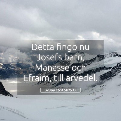 Picture 05 - Josua 16:4 SV1917 - Detta fingo nu Josefs barn, Manasse och Efraim, - Bible Verse Picture