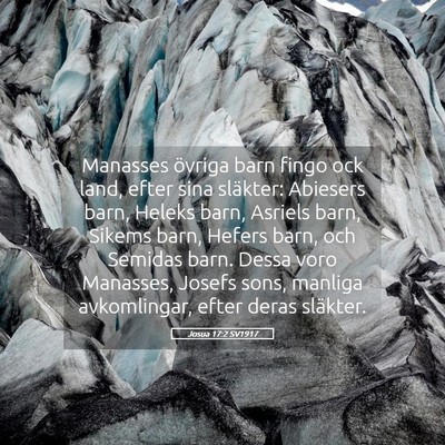 Picture 05 - Josua 17:2 SV1917 - Manasses övriga barn fingo ock land, efter sina - Bible Verse Picture