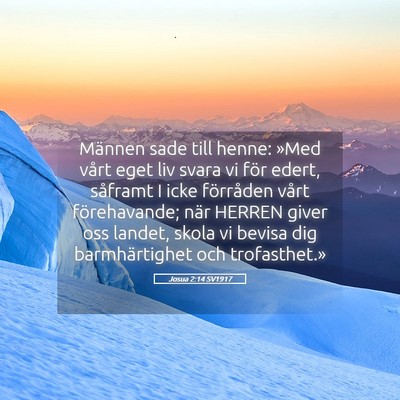 Picture 05 - Josua 2:14 SV1917 - Männen sade till henne: »Med vårt eget liv - Bible Verse Picture