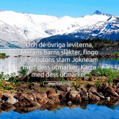 Picture 05 - Josua 21:34 SV1917 - Och de övriga leviterna, Meraris barns släkter, - Bible Verse Picture