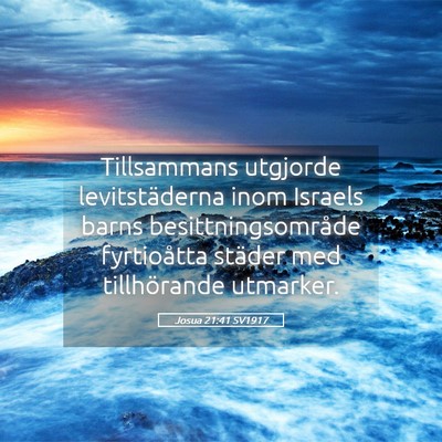 Picture 05 - Josua 21:41 SV1917 - Tillsammans utgjorde levitstäderna inom Israels - Bible Verse Picture