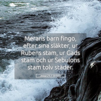 Picture 05 - Josua 21:7 SV1917 - Meraris barn fingo, efter sina släkter, ur - Bible Verse Picture