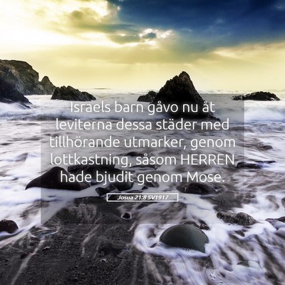 Picture 05 - Josua 21:8 SV1917 - Israels barn gåvo nu åt leviterna dessa städer - Bible Verse Picture