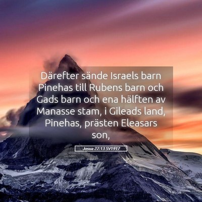 Picture 05 - Josua 22:13 SV1917 - Därefter sände Israels barn Pinehas till Rubens - Bible Verse Picture