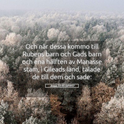Picture 05 - Josua 22:15 SV1917 - Och när dessa kommo till Rubens barn och Gads - Bible Verse Picture