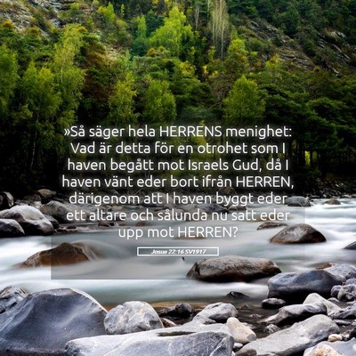 Picture 05 - Josua 22:16 SV1917 - »Så säger hela HERRENS menighet: Vad är detta - Bible Verse Picture