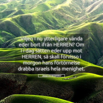 Picture 05 - Josua 22:18 SV1917 - Viljen I nu ytterligare vända eder bort ifrån - Bible Verse Picture