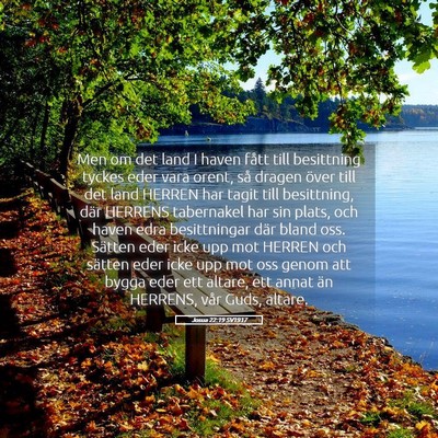 Picture 05 - Josua 22:19 SV1917 - Men om det land I haven fått till besittning - Bible Verse Picture