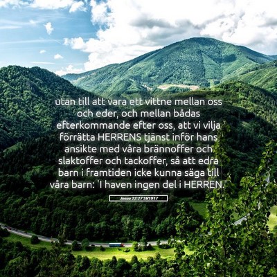 Picture 05 - Josua 22:27 SV1917 - utan till att vara ett vittne mellan oss och - Bible Verse Picture