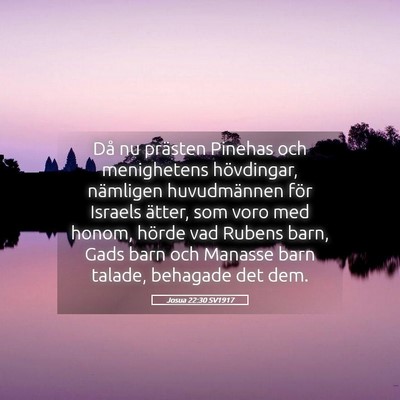Picture 05 - Josua 22:30 SV1917 - Då nu prästen Pinehas och menighetens - Bible Verse Picture
