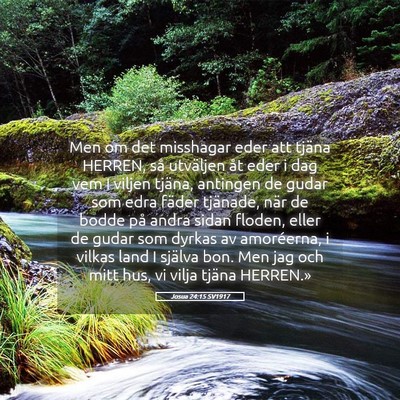 Picture 05 - Josua 24:15 SV1917 - Men om det misshagar eder att tjäna HERREN, så - Bible Verse Picture