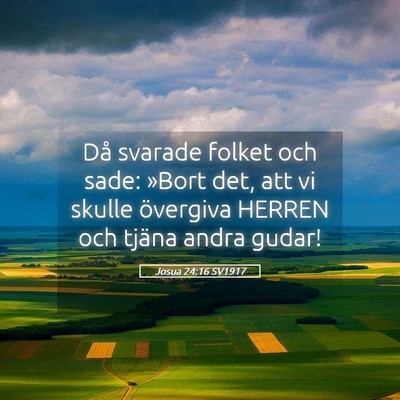 Picture 05 - Josua 24:16 SV1917 - Då svarade folket och sade: »Bort det, att vi - Bible Verse Picture