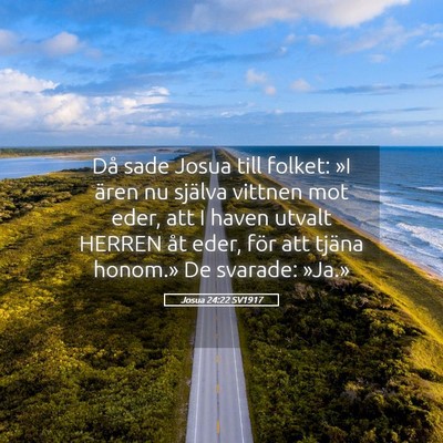 Picture 05 - Josua 24:22 SV1917 - Då sade Josua till folket: »I ären nu själva - Bible Verse Picture