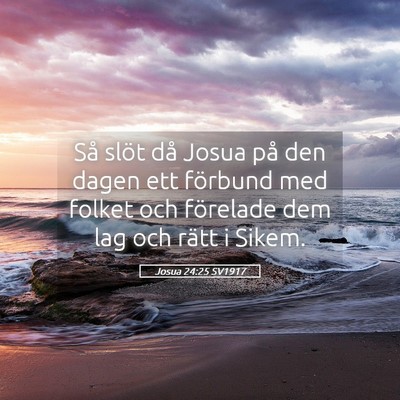 Picture 05 - Josua 24:25 SV1917 - Så slöt då Josua på den dagen ett förbund - Bible Verse Picture