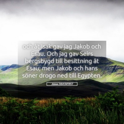 Picture 05 - Josua 24:4 SV1917 - och åt Isak gav jag Jakob och Esau. Och jag gav - Bible Verse Picture