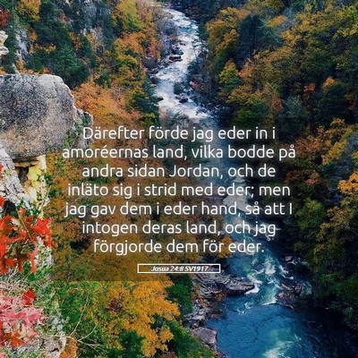 Picture 05 - Josua 24:8 SV1917 - Därefter förde jag eder in i amoréernas land, - Bible Verse Picture