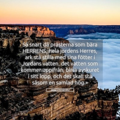 Picture 05 - Josua 3:13 SV1917 - Så snart då prästerna som bära HERRENS, hela - Bible Verse Picture