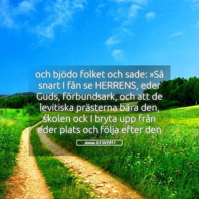 Picture 05 - Josua 3:3 SV1917 - och bjödo folket och sade: »Så snart I fån se - Bible Verse Picture