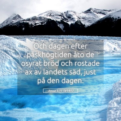 Picture 05 - Josua 5:11 SV1917 - Och dagen efter påskhögtiden åto de osyrat - Bible Verse Picture