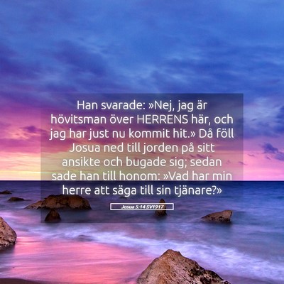 Picture 05 - Josua 5:14 SV1917 - Han svarade: »Nej, jag är hövitsman över - Bible Verse Picture