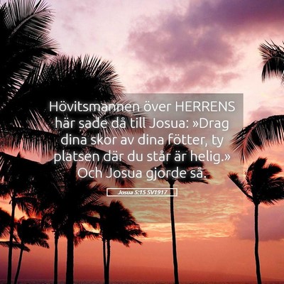 Picture 05 - Josua 5:15 SV1917 - Hövitsmannen över HERRENS här sade då till - Bible Verse Picture