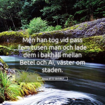 Picture 05 - Josua 8:12 SV1917 - Men han tog vid pass fem tusen man och lade dem i - Bible Verse Picture