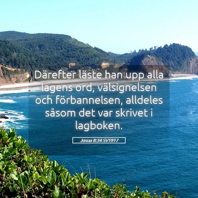 Picture 05 - Josua 8:34 SV1917 - Därefter läste han upp alla lagens ord, - Bible Verse Picture