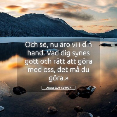 Picture 05 - Josua 9:25 SV1917 - Och se, nu äro vi i din hand. Vad dig synes gott - Bible Verse Picture