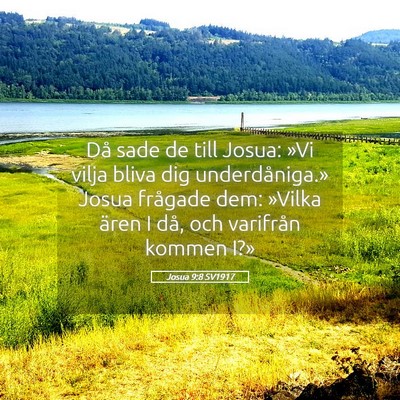 Picture 05 - Josua 9:8 SV1917 - Då sade de till Josua: »Vi vilja bliva dig - Bible Verse Picture