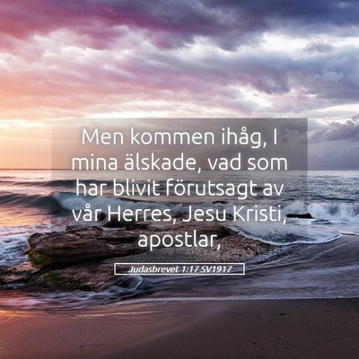 Picture 05 - Judasbrevet 1:17 SV1917 - Men kommen ihåg, I mina älskade, vad som har - Bible Verse Picture