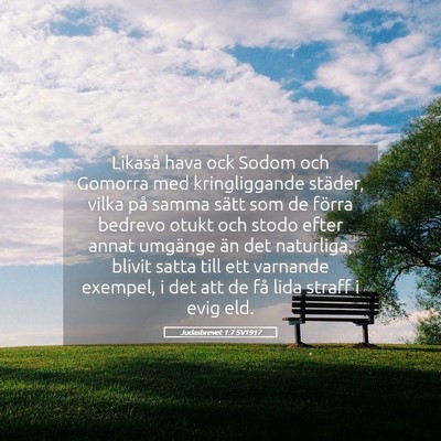 Picture 05 - Judasbrevet 1:7 SV1917 - Likaså hava ock Sodom och Gomorra med - Bible Verse Picture