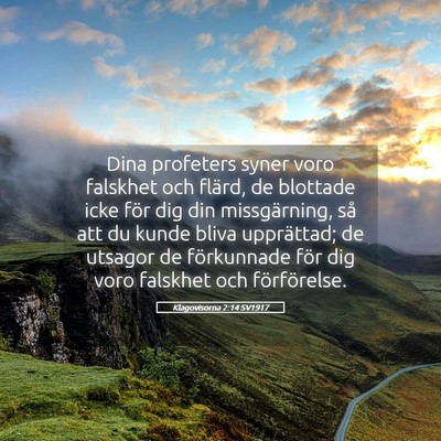 Picture 05 - Klagovisorna 2:14 SV1917 - Dina profeters syner voro falskhet och flärd, de - Bible Verse Picture