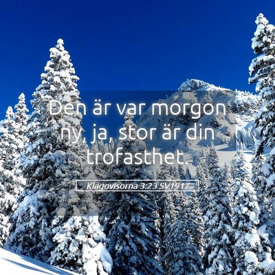 Picture 05 - Klagovisorna 3:23 SV1917 - Den är var morgon ny, ja, stor är din - Bible Verse Picture