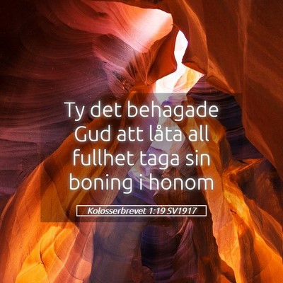 Picture 05 - Kolosserbrevet 1:19 SV1917 - Ty det behagade Gud att låta all fullhet taga - Bible Verse Picture