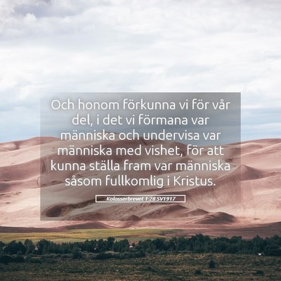 Picture 05 - Kolosserbrevet 1:28 SV1917 - Och honom förkunna vi för vår del, i det vi - Bible Verse Picture