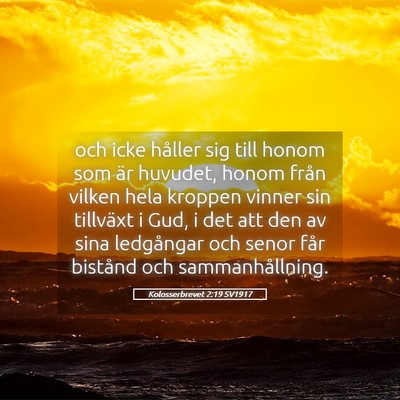 Picture 05 - Kolosserbrevet 2:19 SV1917 - och icke håller sig till honom som är huvudet, - Bible Verse Picture