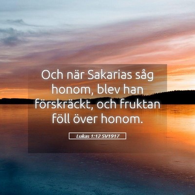 Picture 05 - Lukas 1:12 SV1917 - Och när Sakarias såg honom, blev han - Bible Verse Picture