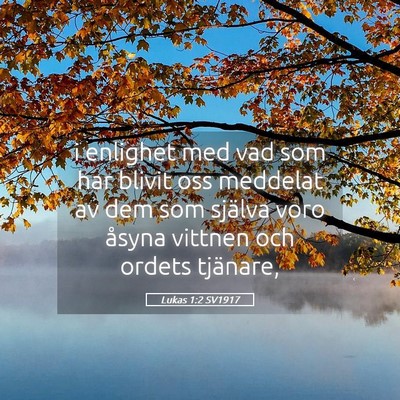 Picture 05 - Lukas 1:2 SV1917 - i enlighet med vad som har blivit oss meddelat av - Bible Verse Picture